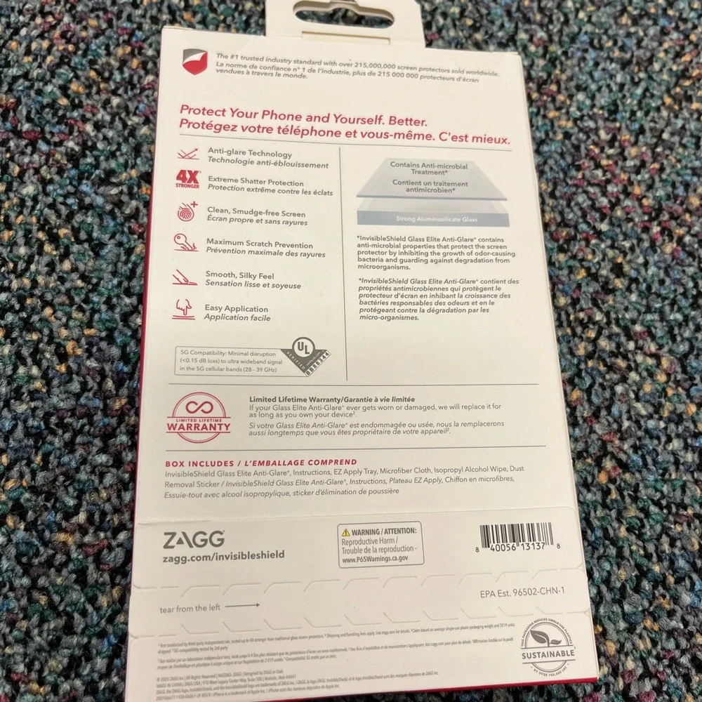 CLEARANCE New iPhone Zagg Glass Elite Anti-Glare+Screen Protector